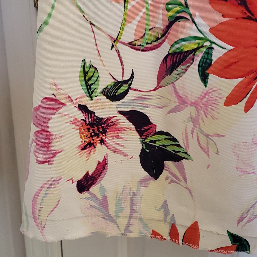 ELIZA J Floral Maxi Skirt in White with Red & Pink Blooms SIZE 0 - Picture 8 of 16